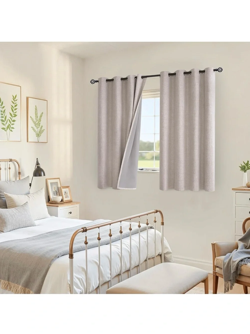 Neutral Textured Thermal Blackout Curtain Panel - Home Accents